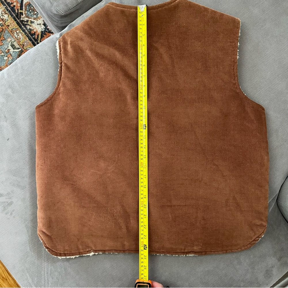 VTG 70s Westwind Sportswear Sherpa Lined Brown Corduroy Velour Vest Mens Medium - Picture 9 of 9
